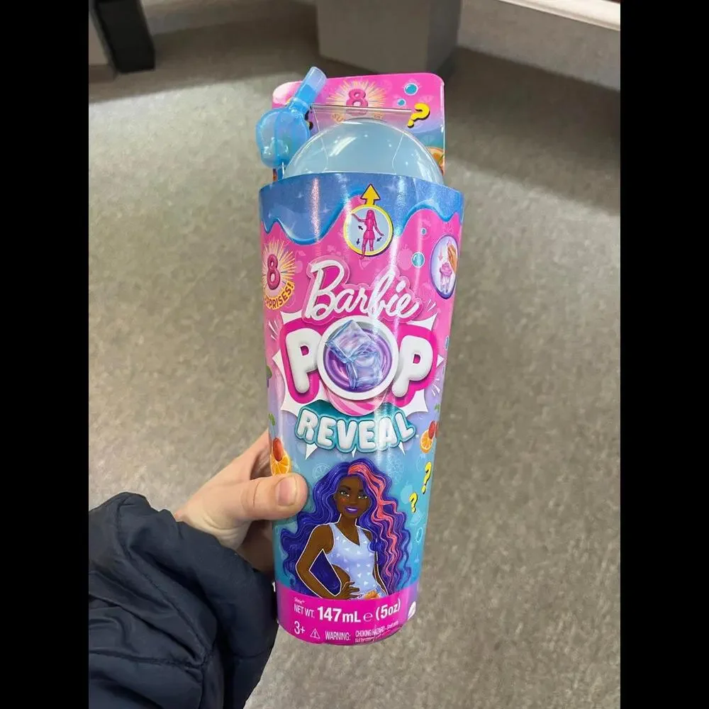 Barbie Pop Reveal Fruit Series Fruit Punch Doll, 8 Surprises Include Pet, Slime,